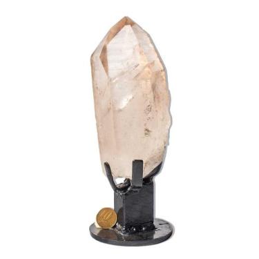 Imagem de Ponta Quartzo Cristal Pedra Natural Bruto 15cm 906g com Base - Cristai