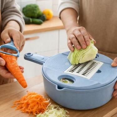 Imagem de Kit Ralador 12 Peças Mandoline Fatiador Legumes Cortador Descascador R