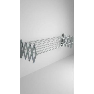 Imagem de Varal Sanfonado Alumínio Retrátil Parede 120cm - Congratulations Store
