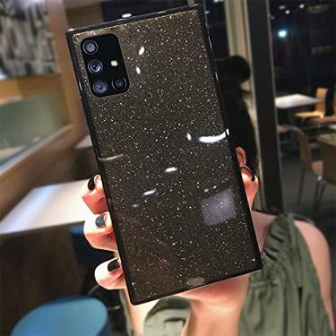Imagem de Capa de telefone Fashion Square Fluorescent Glitter para Samsung S20 FE Plus Note 20 Ultra S10 A71 A51 A50 A70 S21 Ultra FE A52 A72 Capa protetora, preta, para S10E
