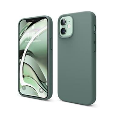 Imagem de elago Compatível com iPhone 12 Mini, capa de silicone líquido, proteção total do corpo (proteção de tela e câmera) para iPhone 12 5,4 polegadas (verde médio)