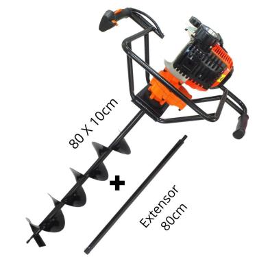 Imagem de Perfurador de Solo á Gasolina Vulcan VPS520 2T 2,5hp Forte e Econômico Com Broca 80x10c...