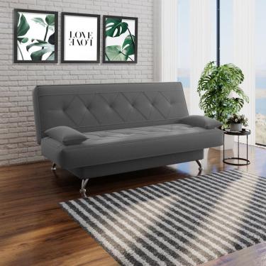 Imagem de Sofá Cama 1,80m Iara Suede Cinza Madelina Decor
