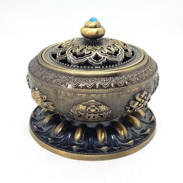 Imagem de Turíbulo Incensário De Mesa Metal Riqueza Sofisticação 8cm