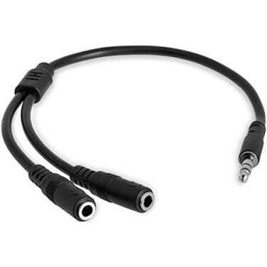 Imagem de StarTech.com 3.5mm Audio Extension Cable - Slim Audio Splitter Y Cable and Headphone Extender - Male to 2x Female AUX Cable (MUY1MFFS),Black