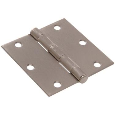 Imagem de The Hillman Group 592547 Dobradiça quadrada de níquel acetinado 8,9 cm (3-1/2 polegadas) 1 pacote