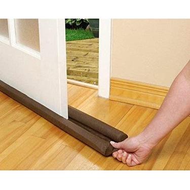 Imagem de Protetor Veda Porta Liso Impermeável Protetor Contra Poeiras e Insetos Marrom (80 CM)