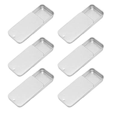 Imagem de 1st Choice Recipientes vazios de lata para protetor labial, artesanato, kit de armazenamento - 740 ml, pacote com 6 (retângulo, prata)