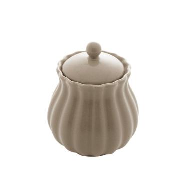 Imagem de Açucareiro De Porcelana Pétala Cinza Matt 10,5X8,5Cm