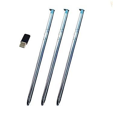 Imagem de Pacote com 3 canetas Stylus de toque azul claro de substituição para LG Stylo 6 Stylus 6 Q730AM Q730VS Q730MS Q730PS Q730CS Q730MA LCD Touch Pen Stylus Pen + adaptador tipo c