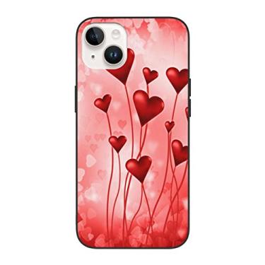 Imagem de Futterya Capa projetada para iPhone 14 Dia dos Namorados Amor Corações Vermelho Capa de Telefone à Prova de Choque de Policarbonato + Proteção contra Queda TPU para Meninas Mulheres-IP14 Plus-6,7 polegadas