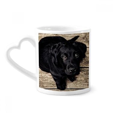 Imagem de Caneca para cachorro preto animal solitário noite café cerâmica copo de coração de vidro