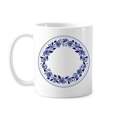 Imagem de Caneca de cerâmica com flor azul da cultura chinesa cerâmica para café xícara de porcelana