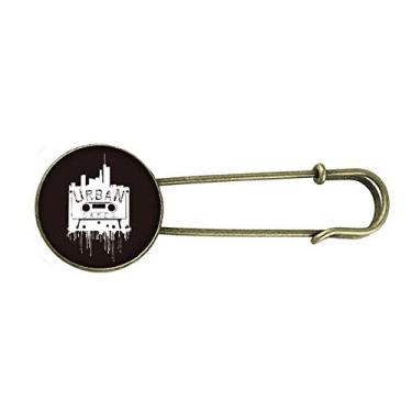 Imagem de Broche de metal retrô com estampa de grafite, com clipe de broche de metal