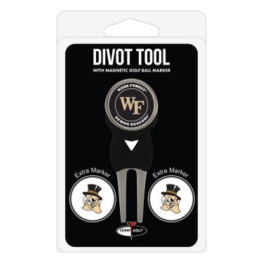 Imagem de Team Golf NCAA Wake Forest Demon Deacons Divot Tool com 3 marcadores de bola de golfe, os marcadores são esmalte magnético de dupla face removível, cor multitime, tamanho único (23845)