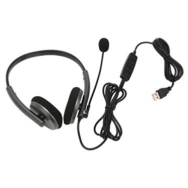 Imagem de Fone de ouvido para call center, plug and play, fone de ouvido para telefone de computador de alta sensibilidade, faixa ajustável leve para curso on-line para negócios (USB)