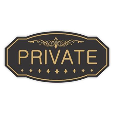 Imagem de Placa de porta/parede privada vitoriana, Black / Gold, Large 5" x 10"