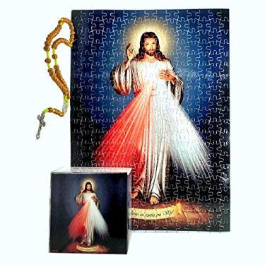 Imagem de Quebra-Cabeça Religioso Jesus Misericordioso de 300 peças + Terço Especial