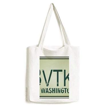 Imagem de Bolsa de lona com estampa de número de carro americana americana bolsa de compras casual
