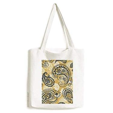 Imagem de Impressão de repetição de tecido cáqui colorido sacola sacola de compras bolsa casual bolsa de mão