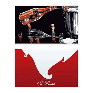 Imagem de Garrafa de vidro para decoração de balde de gelo, feriado, cartão de felicitações, mensagem de Natal