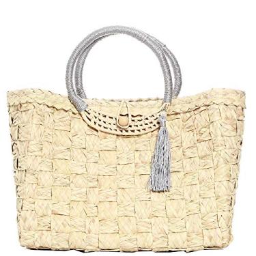 Imagem de Bolsa biro 2422 palha qd. det alça encapada botão ping. 1078999