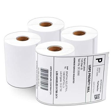 Imagem de Aegis Adhesives - Substituição de etiquetas térmicas diretas compatíveis para DYMO 1744907 (10 x 15 cm) Envio - Use com impressoras de mesa Labelwriter 4XL de 10 cm de largura (4 rolos)