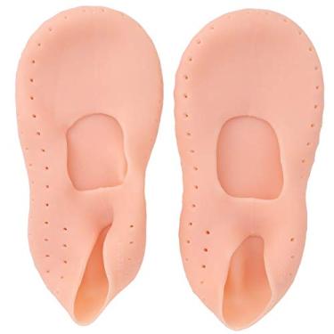 Imagem de Protetor de calcanhar de silicone, meias hidratantes, antiderrapantes, 1 par de ferramentas de cuidados com os pés, protetor hidratante de silicone, cuidados com o calcanhar para F(L)