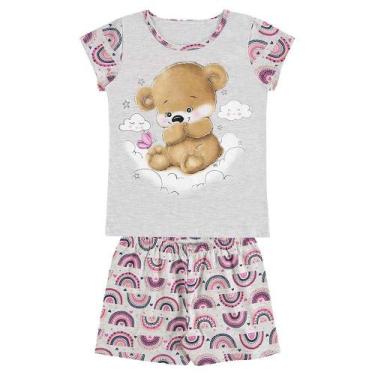 Imagem de Pijama Curto Infantil Menina Brilha No Escuro Ursa - Boca Grande