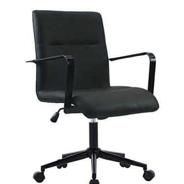 Imagem de Cadeira Giratória em Couro Palermo Fratini Móveis Preto