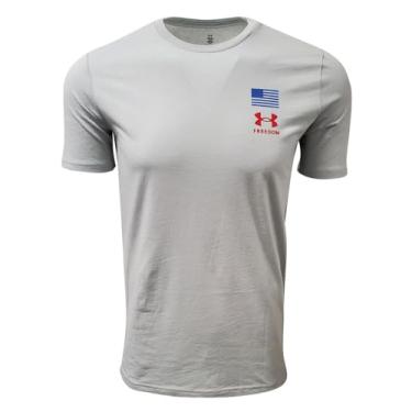 Imagem de Under Armour Camiseta masculina UA Freedom Flag, Cinza (bandeira da liberdade/azul-vermelho), M