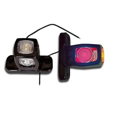 Imagem de MASO 2 peças de luz de marcação traseira lateral 4 LED vermelho âmbar branco contorno luz para 12V/24V carro caminhão trailer caravana