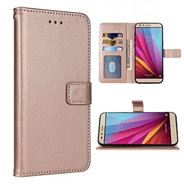 Imagem de FDCWTSH Compatível com Huawei Honor 5X Capa carteira alça de pulso cordão de couro capa flip suporte suporte acessórios de celular fólio capas de telefone para Hwauei Play 5X Huawei GR5 mulheres