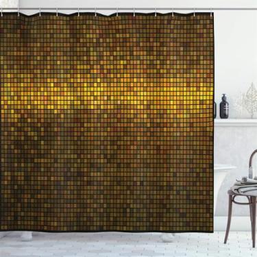 Imagem de Cortina de chuveiro com bolinhas brilhantes, formato de ladrilhos pequenos, design, cortinas de banheiro de tecido impermeável, 9, L90 x A180 cm