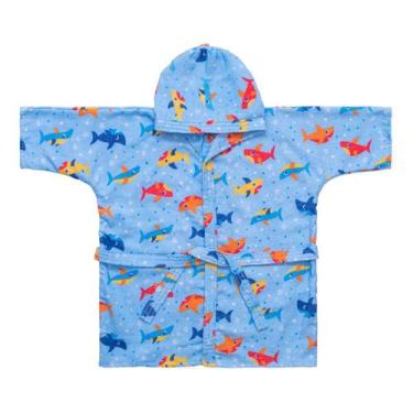 Imagem de Roupão de banho bebe infantil bichinhos estampado c/capuz baby joy iii