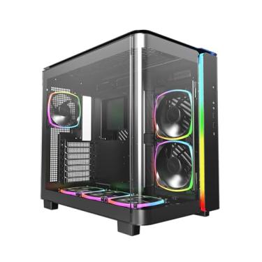 Imagem de MONTECH, Capa para jogos King 95 PRO Dual-Chamber ATX Mid-Tower PC Gaming, alto fluxo de ar, painéis sem ferramentas, frente de vidro temperado curvado resistente, seis ventoinhas ARGB PWM
