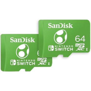 Imagem de SanDisk Pacote com 2 cartões microSDXC de 64 GB, licenciado para Nintendo Switch (2 x 64 GB) - SDSQXAO-064G-GN6Z2