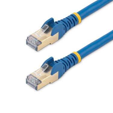 Imagem de StarTech.com Cabo Ethernet CAT6a de 10 pés - 10 Gigabit blindado Snagless RJ45 100W PoE Patch Cord - 10GbE STP Network Cable w/Strain Relief - Blue Fluke Tested/Fiação certificada UL/TIA (C6ASPAT10BL)