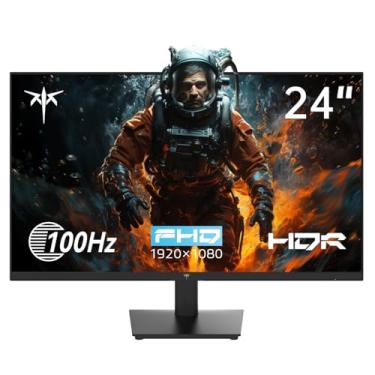 Imagem de KTC Monitor de computador Full HD 1080P de 24 polegadas, monitor de jogos 100Hz HDR10 sem moldura com freesync, portas HDMI e VGA monitor de PC para trabalho, VESA, inclinação ajustável, cuidados com