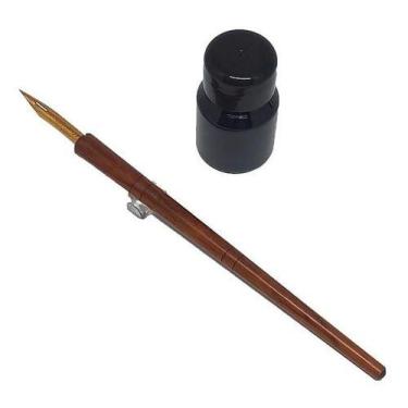 Imagem de Vintage Pena De Caligrafia Galvanized +1 Cabo +1 Nanquim - coisasdopas