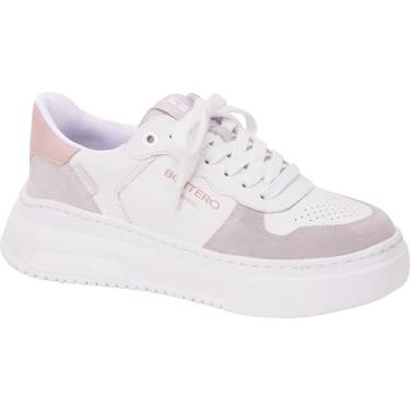 Imagem de Bottero, TÊNIS SNEAKER FEMININO BOTTERO 365103 EM COURO SOLADO PLATAFORMA Cor:Branco/Cinza/Rosa;Tamanho:39