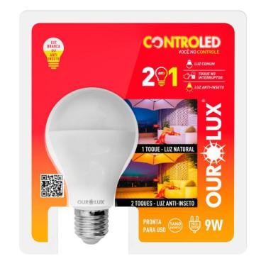 Imagem de Lâmpada LED Ourolux Inteligente Controled 2 Steps Anti-inseto 9W e27 6