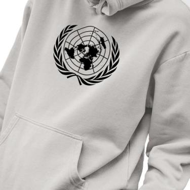 Imagem de Blusa Moletom Masculino Estampado ONU em Algodão Fio 30.1 Penteado - G