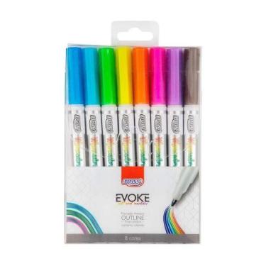 Imagem de Marcador Artístico Brw Evoke Outline 8 Cores