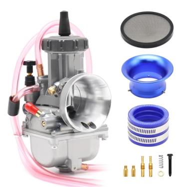 Imagem de PWK Kit de carburador de 42 mm para motocicleta com filtro de ar coletor de admissão bota universal para 450cc a 650cc moto sujeira motocross enduro On/Off Road ATV Quad Scooter (42 mm)