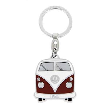 Imagem de BRISA VW Collection - Volkswagen Chaveiro de metal esmaltado chaveiro acessório chaveiro em design de ônibus T1 (frente/vermelho)