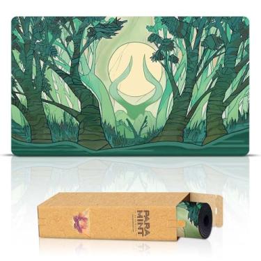 Imagem de Paramint Forest Mana Scenery, Stained Glass (Stitched) - MTG Playmat - Compatible with Magic The Gathering Playmat - Play MTG, YuGiOh, TCG - Original Play Mat Art Designs & Accessories