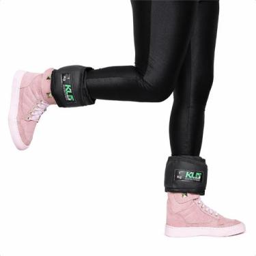 Imagem de Par Caneleira Tornozeleira KL Master Fitness Peso 1 Kg, Preto