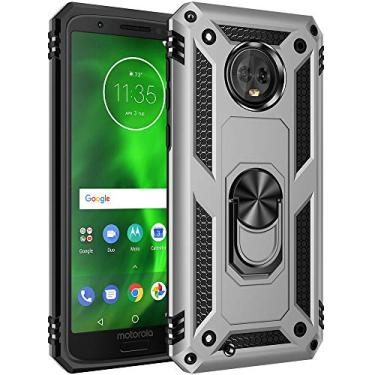 Imagem de Capa de impacto de queda de grau militar para Motorola Moto G6 360 suporte de anel giratório de metal suporte magnético para carro armadura proteção resistente à prova de choque para celular Moto G6