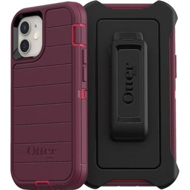 Imagem de OtterBox Capa da série Defender e coldre edição sem tela para iPhone 12 Mini – embalagem sem varejo – Berry Potion (Raspberry Wine/Boysenberry) com defesa microbial